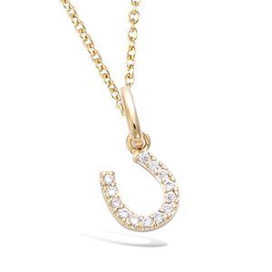 🇫🇷18K Gold Horseshoe Diamonelle Pendant Necklace